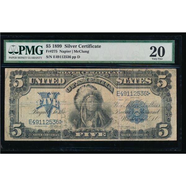 1899 $5 Chief Silver Certificate PMG 20