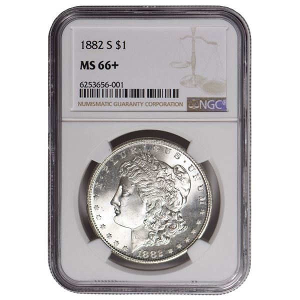 1882-S $1 Morgan Silver Dollar NGC MS66+