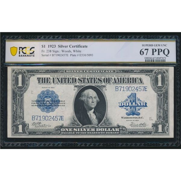1923 $1 Silver Certificate PCGS 67PPQ