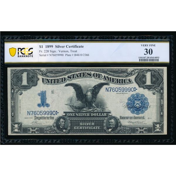 1899 $1 Black Eagle Silver Certificate PCGS 30
