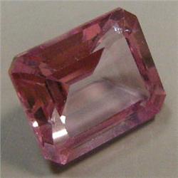 7.42 CTS EMERALD CUT PINK TOPAZ 10x12 MM
