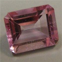 7.08 CTS EMERALD CUT PINK TOPAZ 10x12 MM