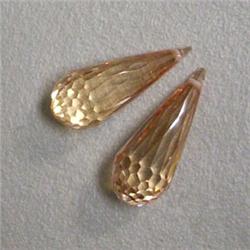 20 CTS PAIR OF CUBIC ZIRCONIA BRIOLETTE 18x7 MM - TOP DRILLED