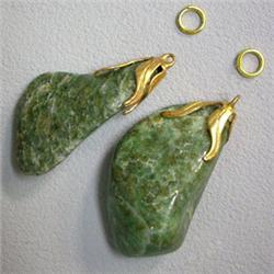 102 CTS LOT OF WYOMING JADE PENDANTS WITH METAL DETAILS - DIFFERENT SIZES