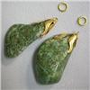 Image 1 : 102 CTS LOT OF WYOMING JADE PENDANTS WITH METAL DETAILS - DIFFERENT SIZES