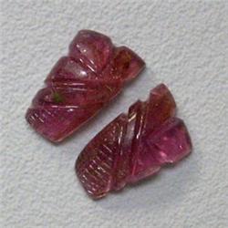 10.31 CTS PAIR OF CARVED TOURMALINE 13x8 MM