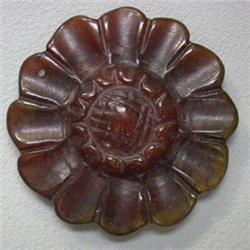 43 MM CARVED NEW JADE FLOWER