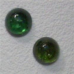2.60 CTS PAIR OF GREEN TOURMALINE CABOCHON 6 MM