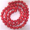 Image 1 : 7 MM RED BAMBOO CORAL STRAND - 16 INCHES