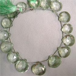 155 CTS GREEN AMETHYST TEAR DROP STRAND 16-12 MM