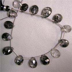 64 CTS RUTILATED QUARTZ TEAR DROP STRAND 10-13x9 MM