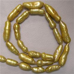 23-8 MM GOLDEN FRESH WATER PEARL STRING - 16 INCHES