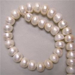 13-12 MM WHITE FRESH WATER PEARL STRING - 16 INCHES