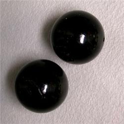 14 MM PAIR OF HAWAIIAN BLACK CORAL BEADS - HALF DRILLED