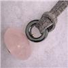 Image 1 : 14K GOLD 20 MM ROSE QUARTZ AMD HEMATITE UNISEX PENDANT