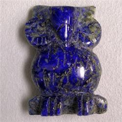 120 CTS CARVED LAPIS LAZULI OWL 35x25 MM