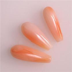 3.90 CTS LOT OF NATURAL ITALIAN CORAL BRIOLETTE 10x3 MM - HALF DRILLED