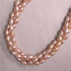 5.5x3.5 MM THREE FRESH WATER PEARL STRINGS - 16 INCHES