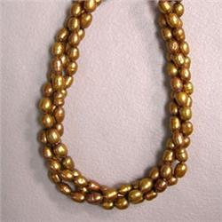 5-4 MM THREE FRESH WATER PEARL STRINGS - 16 INCHES
