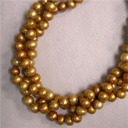 6 MM THREE FRESH WATER PEARL STRINGS - 16 INCHES