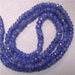 57 CTS SAPPHIRE RONDELLES STRAND 2-3 MM - 16 INCHES