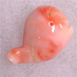 17.16 CTS CARVED ITALIAN CORAL WHALE 20x13 MM