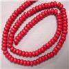 Image 1 : 5 MM RED BAMBOO CORAL STRAND 16 INCHES