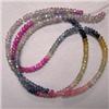 Image 1 : 50 CTS MULTICOLOR SAPPHIRE RONDELLES STRAND 3 MM - 16 INCHES