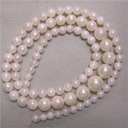 4-8 MM GRADUATED WHITE JAPANESE AKOYA PEARL STRING - 16 INCHES