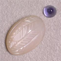 5.95 CTS MIXED LOT OF CARVED MOONSTONE AND IOLITE CABOCHON 14x10 - 4 MM
