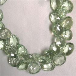 354 CTS GREEN AMETHYST TEAR DROP STRAND 13x12 MM