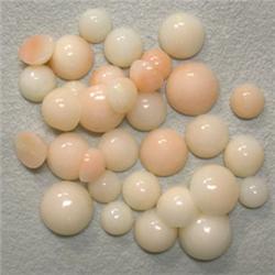 20.01 CTS LOT OF ROUND NATURAL ITALIAN CORAL CABOCHON 7-4 MM