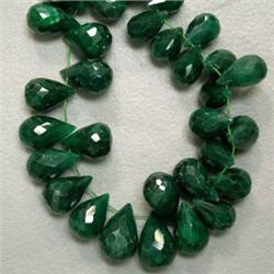 150 CTS ENHANCED EMERALD BRIOLETTE STRAND 12x8-8x5 MM