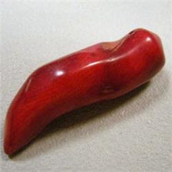 44 CTS FREE FORM BAMBOO RED CORAL PIECE 42x12 MM - TOP DRILLED