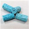Image 1 : 18x10 MM LOT OF CARVED STABILIZED TURQUOISE BEADS - FULL DRILLED