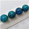 Image 1 : 130 CTS LOT OF 4 ROUND CHRISOCOLLA BEADS 12 MM - FULL DRILLED