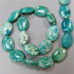 20x15 MM OVAL STABILIZED TURQUOISE STRAND - 16 INCHES