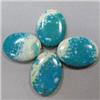 Image 1 : 32x24 MM LOT OF 4 OVAL STABILIZED TURQUOISE BEADS - FULL DRILLED