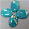 Image 1 : 32x24 MM LOT OF 4 OVAL STABILIZED TURQUOISE BEADS - FULL DRILLED