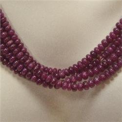 350 CTS 4 STRANDS OF GRADUATED FACETED RUBY RONDELLES STRAND -  INCLUDED