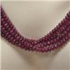 Image 1 : 350 CTS 4 STRANDS OF GRADUATED FACETED RUBY RONDELLES STRAND -  INCLUDED