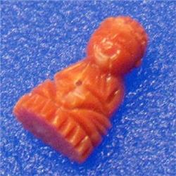 3.70 CTS CARVED ITALIAN CORAL BUDDHA 13x8 MM