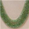 Image 1 : 314 CTS 5 STRANDS OF GRADUATED FACETED EMERALD RONDELLES - LENGTH ADJUSTABLE - INCLUDED