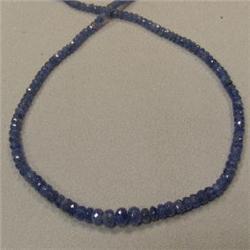 66.90 CTS BLUE SAPPHIRE RONDELLES STRAND 5-3 MM