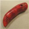 Image 1 : 53 CTS FREE FORM BAMBOO RED CORAL PIECE 45x12 MM - TOP DRILLED