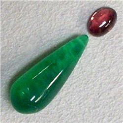 5 CTS MIXED LOT CHRISCOPRASSE TEAR DROP AND GARNET - PERFECT FOR PENDANT