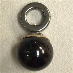 14 MM S. SILVER BLACK CORAL AND HEMATITE PENDANT 14 MM