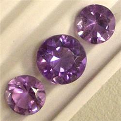 5.10 CTS LOT OF 3 ROUND AMETHYST 9-7 MM