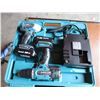 Image 2 : Makita 18V drill + impact, charger, 2 battery, case (like new)