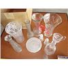 Image 2 : Clear glass vases + misc items